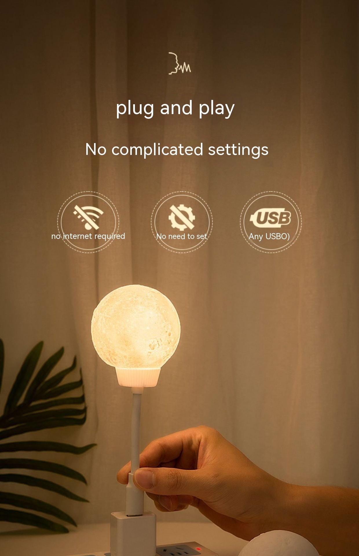 Moon Night Light (Voice Controlled)