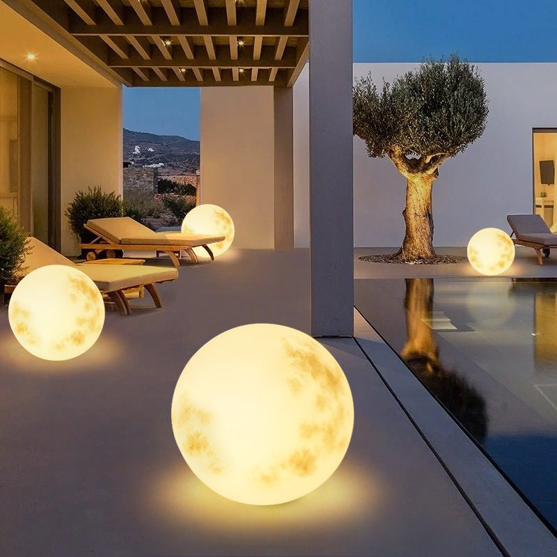 Outdoor Garden Moon Lamp (Solar or Rechargeable)