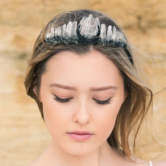 Elegant Goddess Crystal Moon Crown