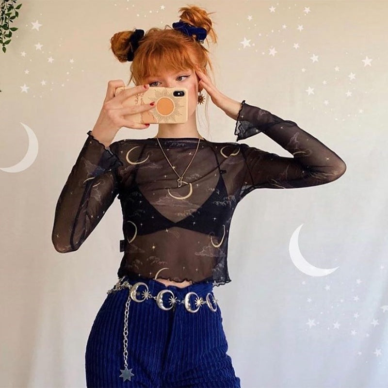 Women's Sun & Moon Long Sleeve Top